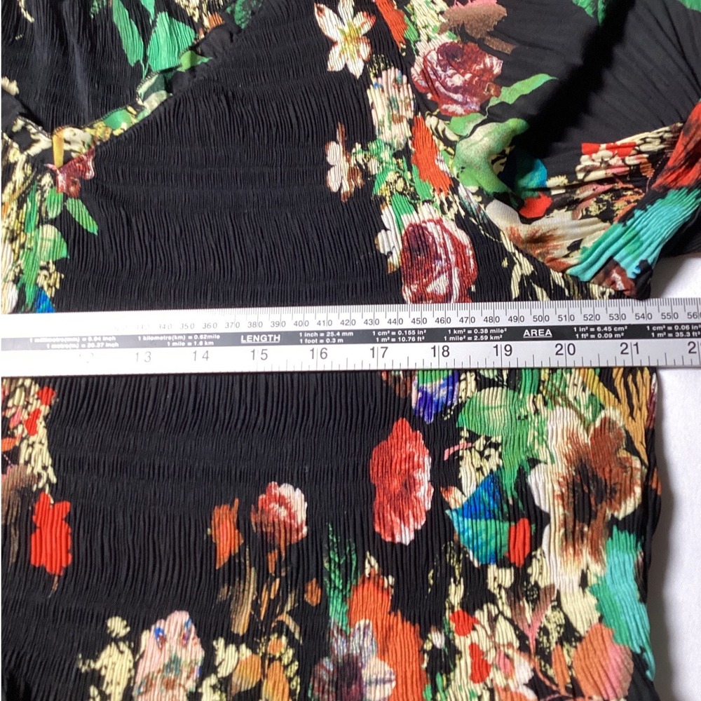 Spense Floral Bell Sleeve Tunic Women Size 2X Smocked Waist Boho Whimsigoth - Picture 6 of 7